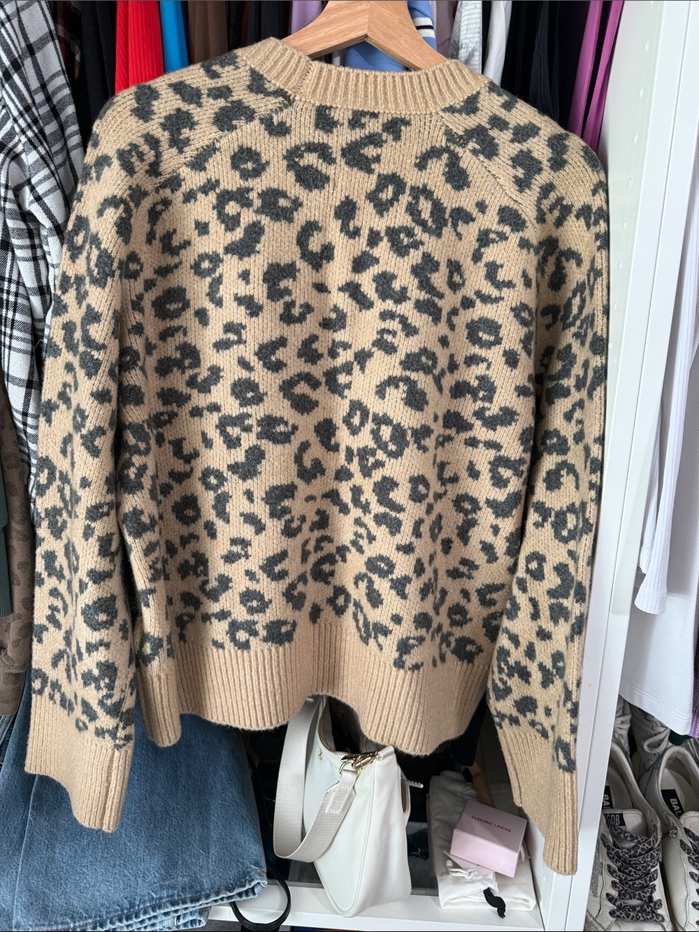 Abercrombie Leopard Print Crewneck Sweater - Tan/Black - Picture 4 of 4